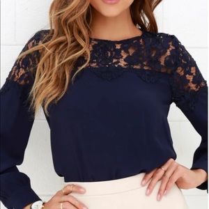 Lulu's navy blue long sleeve brand new